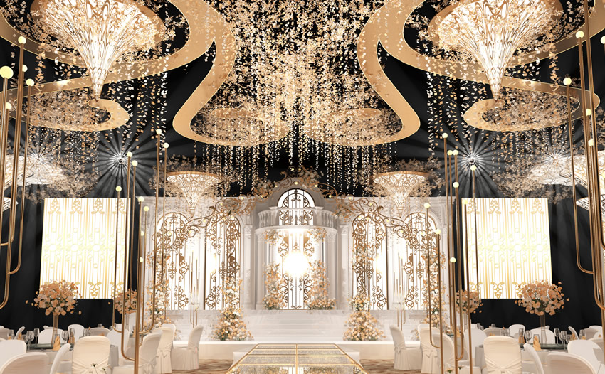 西安花木兰喜事汇金色大厅效果展示